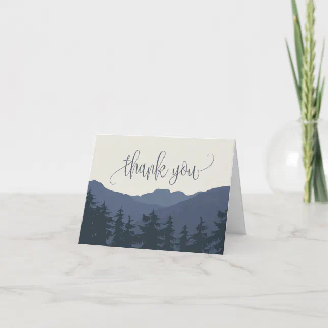 Retreat to the Mountains Wedding Thank You Card | Zazzle