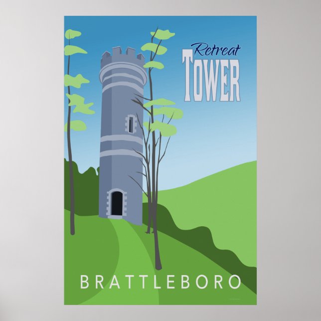 Retreat Tower Retro Poster (Front)