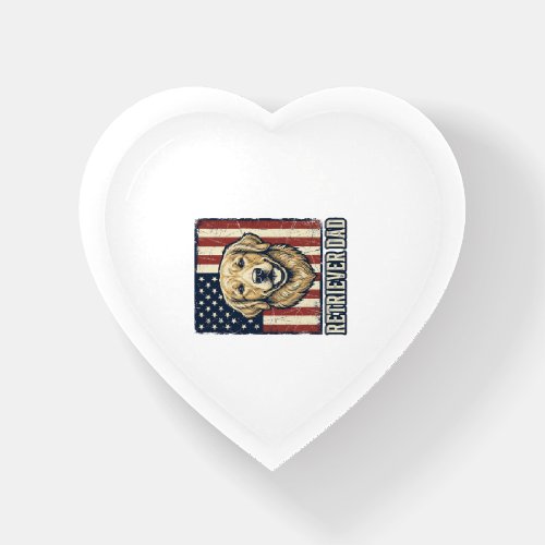 Retriever Dad Vintage Dog Flag Shirt Design_1 Paperweight