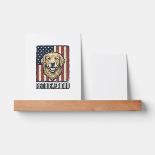 Retriever Dad Vintage Dog Flag Shirt Design_1 Picture Ledge