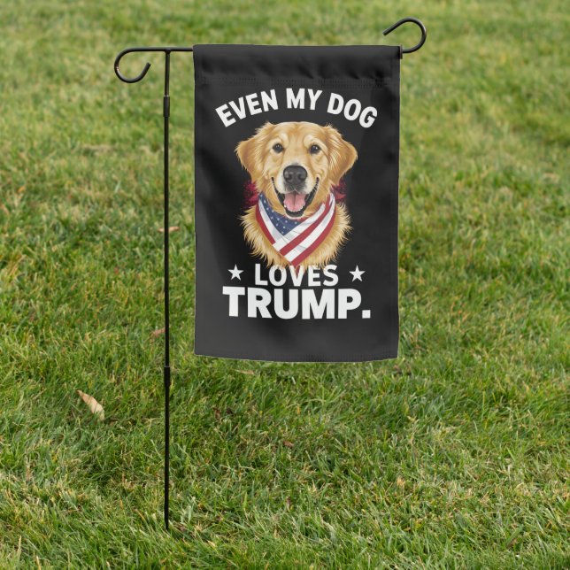 Retriever Even My Dog Loves Trump USA Flag (In SItu)