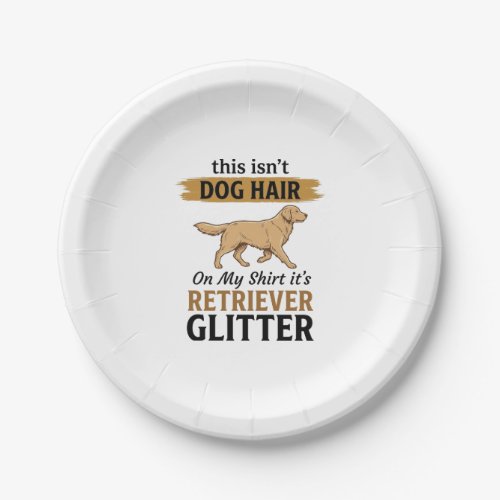 Retriever Glitter Funny Dog Lover Vintage Design_1 Paper Plates