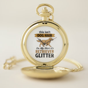 Retriever Glitter Funny Dog Lover Vintage Design_1 Pocket Watch