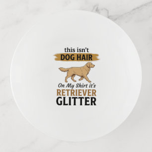 Retriever Glitter Funny Dog Lover Vintage Design_1 Trinket Tray