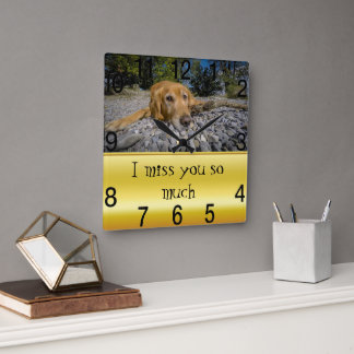 Retriever on the rocky beach. I've been thinking Square Wall Clock