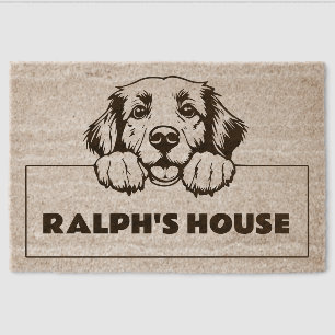 Retriever Personalized Dog House Welcome  Fiber Doormat