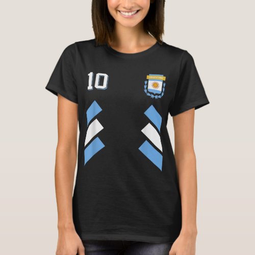 Retro10 Argentina Football Argentinian Soccer Arge T_Shirt