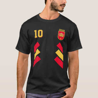 Retro10 Spanish Football Spain Soccer Spain Flag T-Shirt