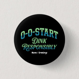 Retro 0-0-Start Court Aesthetic Minimal Pickleball Button