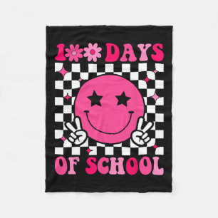 Retro 100 Days Of School Kids Teachers 100th Day G Fleece Blanket