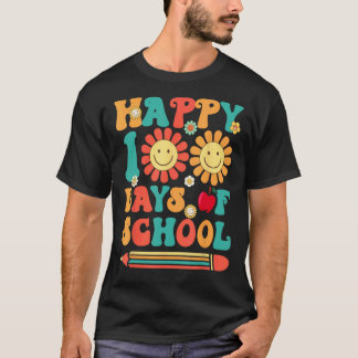 Retro 100 Days Of School Teacher Boys Girls 100th T-Shirt
