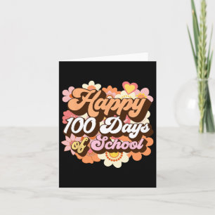 Retro 100 Days Of School Teachers Kids Groovy 100t Card