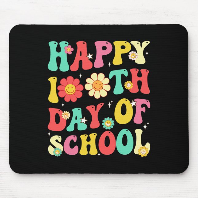 Retro 100 Days Of School Teachers Students 100th D Mouse Pad (Front)