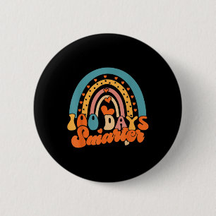 Retro 100 Days Smarter 100 Days Of School Rainbow Button