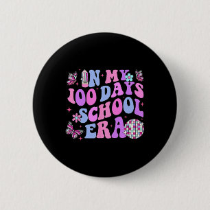 Retro 100th Day Of School Teacher Kid 100 Days Of Button