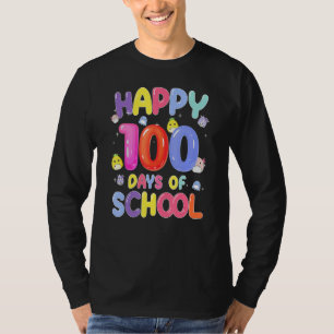 Retro 100th Day Of School Teachers Kids Child Happ T-Shirt
