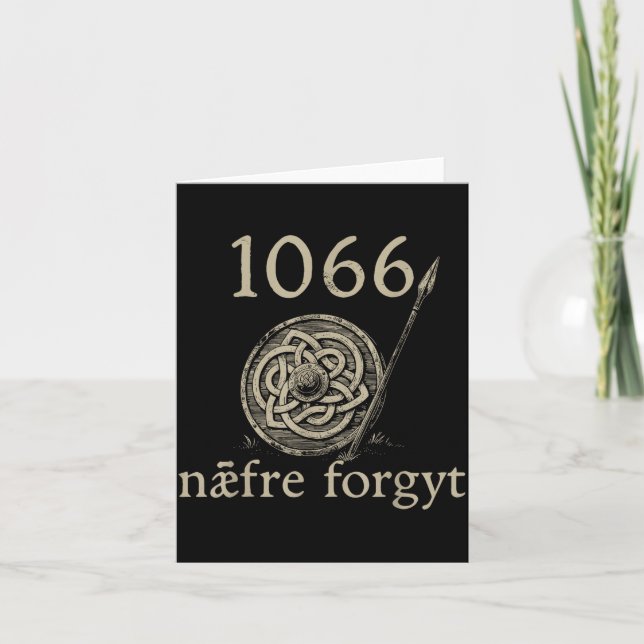 Retro 1066 Naefre Forgyt Never Forget Viking Engla Card (Front)