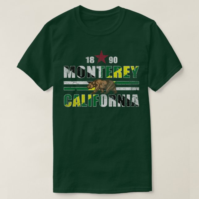 Retro 1890 Monterey California Flag T-Shirt (Design Front)