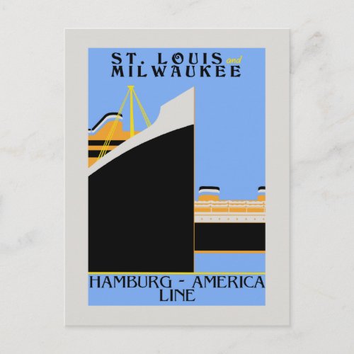 Retro 1920s 1930s style shipping ad postcard