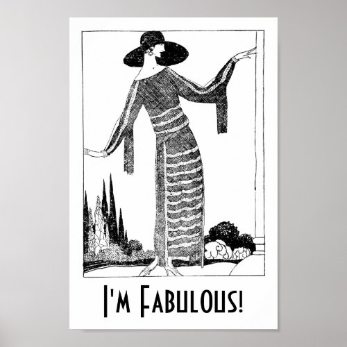 Retro 1920s Elegant Lady Poster