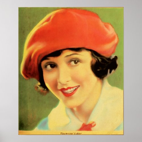 Retro 1920s Silent Movies Actress Florence Vidor Poster