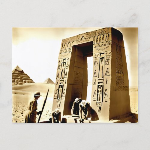 Retro 1930s Fantasy Photo Archeological Dig Egypt Holiday Postcard