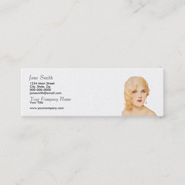 Retro 1930s mini business card (Front)