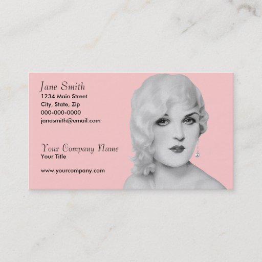 Customizable Retro 1930s Pinup Business Card Template