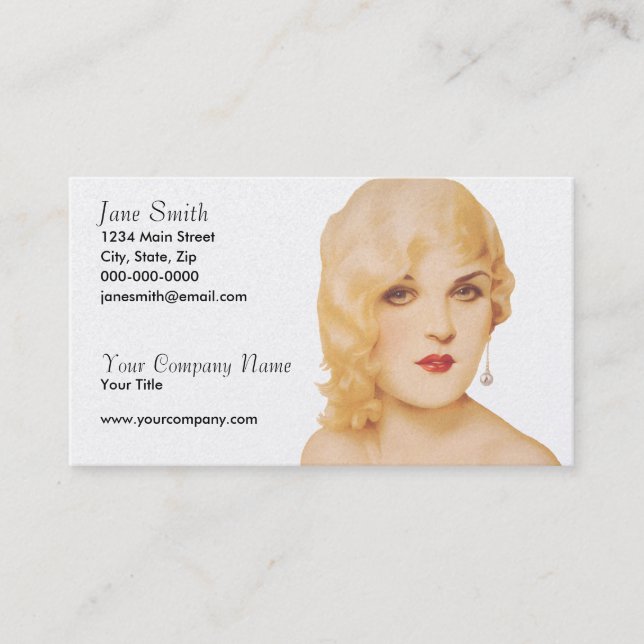 Retro 1930s Pinup Business Card (Front)