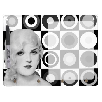 Retro 1930s Pinup Bw Dry Erase Board With Keychain Holder by grnidlady at Zazzle