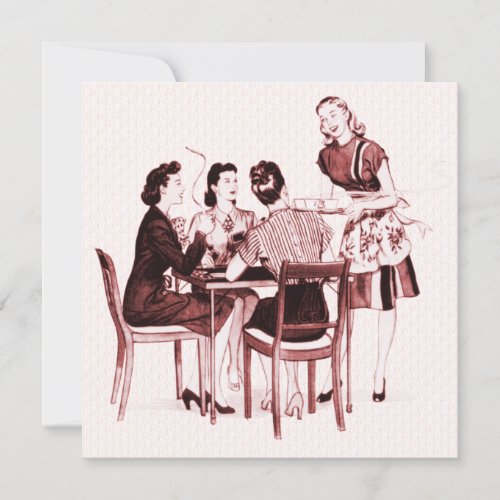 Retro 1940s Card Party Announcement