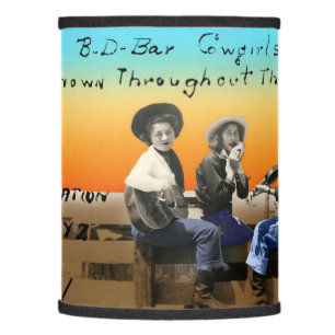 Retro 1940s Cowgirls Western Kitchy Lampshade