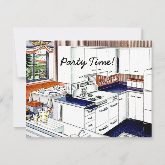 Retro 1940s Dinner Party Invitation (Front)