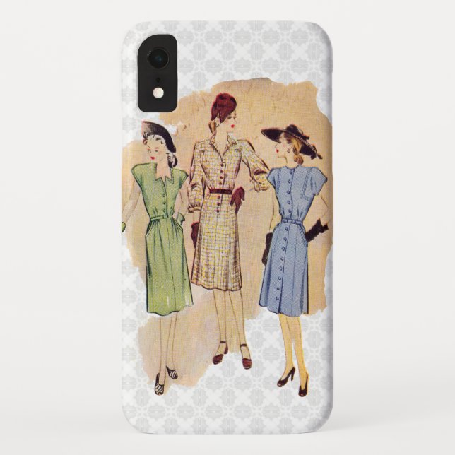 Retro 1940s Fashion Case-Mate iPhone Case (Back)