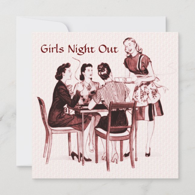 Retro 1940s Girls Night Out Invitation (Front)