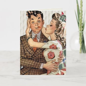 Retro 1940s Kissing Couple Card by grnidlady at Zazzle