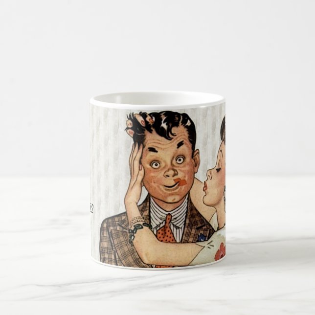 Retro 1940s Kissing Couple Coffee Mug (Center)