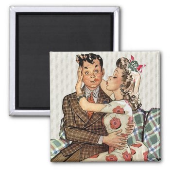 Retro 1940s Kissing Couple Magnet by grnidlady at Zazzle