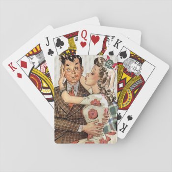 Retro 1940s Kissing Couple Playing Cards by grnidlady at Zazzle