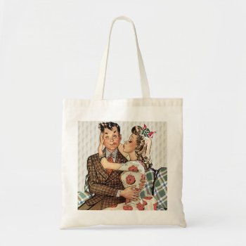 Retro 1940s Kissing Couple Tote Bag by grnidlady at Zazzle