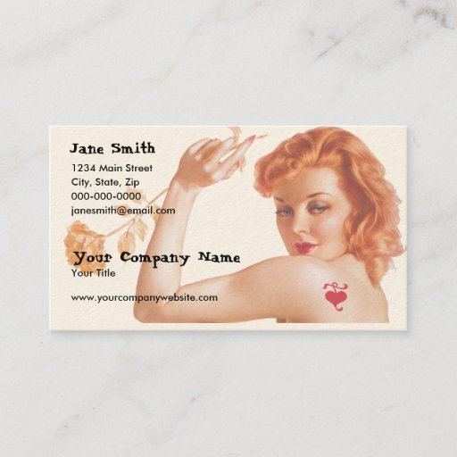 Customizable Retro 1940s Love Business Cards