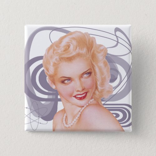 Retro 1940s Pinup Button