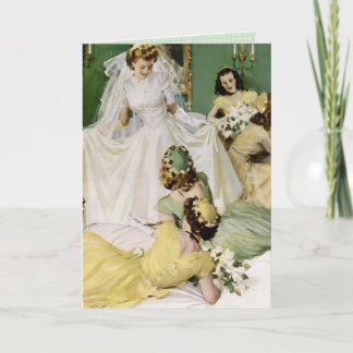 Retro 1940s Wedding Card