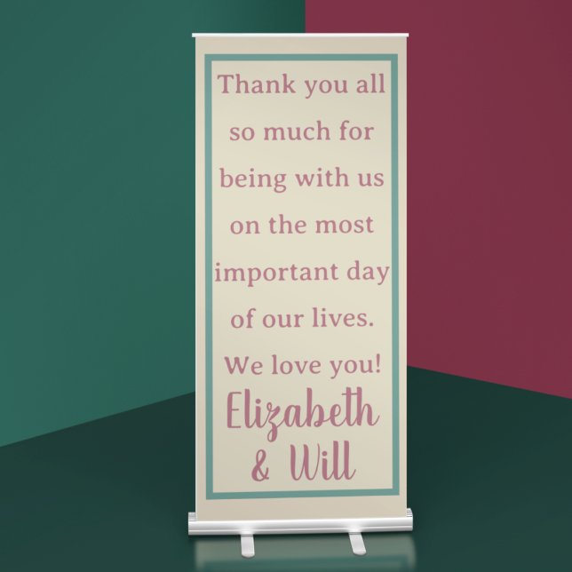 Retro 1940's Wedding Vertical Retractable Banner (Creator Uploaded)
