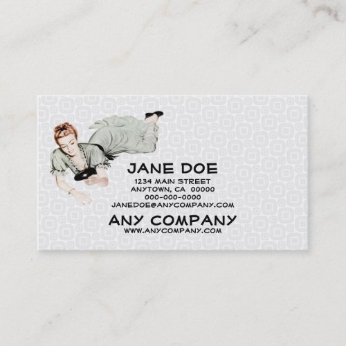 Retro 1940s Woman Looking in a Mirror Business Card