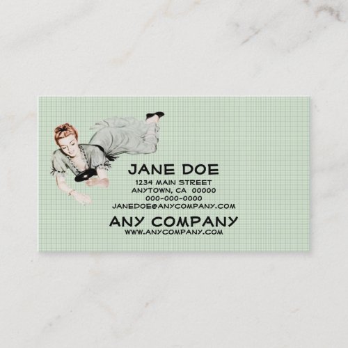 Retro 1940s Woman Looking in a Mirror Business Cards