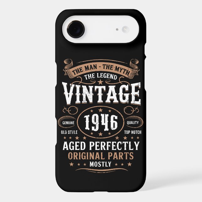 Retro 1946 Birthday Man Myth Legend 80th   iPhone Case (Back)