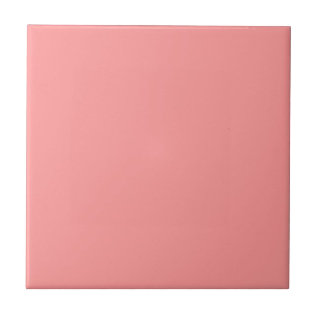 Retro 1950 era Coral Pink mid-century era #ff9999 Ceramic Tile (Front)