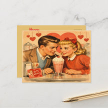 Retro 1950s American Valentine's Day Postcard