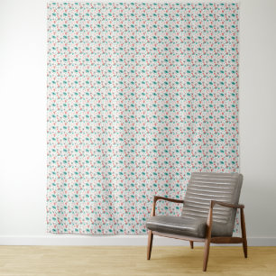 Retro 1950s Atomic Starburst & Orbiting Atoms Tapestry
